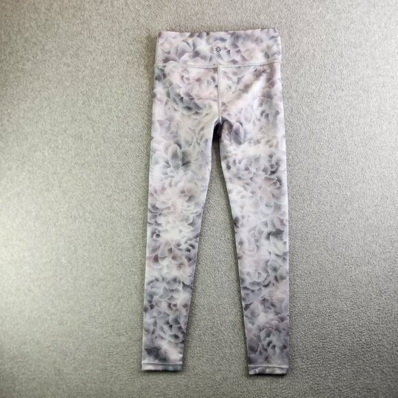 Athleta Leggings Girls L Gray Rose High Rise Printed Chit Chat Tight Ankle - Picture 11 of 12